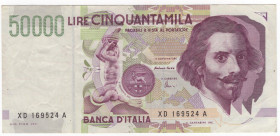 Repubblica italiana - 50000 Lire "Gian Lorenzo Bernini" 1997 - II° Tipo - Serie sostitutiva - XD 169524 A - RARO (R)
mBB
Spedizione in tutto il Mond...