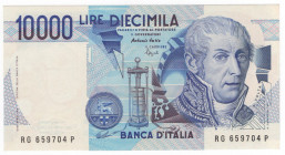 Repubblica Italiana (dal 1946) - 10000 lire tipo "Volta" colore del R/ alterato, n°serie RG 659704 P, Firme: Fazio, Speziali; Crapanzano 591, estremam...