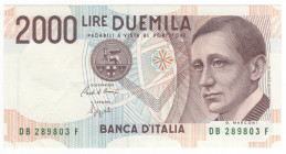 Repubblica Italiana (dal 1946) - 2000 lire tipo "Marconi" numero di serie colore verde, N°serie DB 289803 F, Firme: Ciampi, Speziali; Crapanzano 506, ...