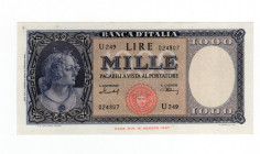 Repubblica italiana - Biglietto di Banca - 1000 Lire "Italia" - Contrassegno: Medusa - Menichella/Urbini 09.02.1948/11.02.1949 - Serie U249 n°024807 -...