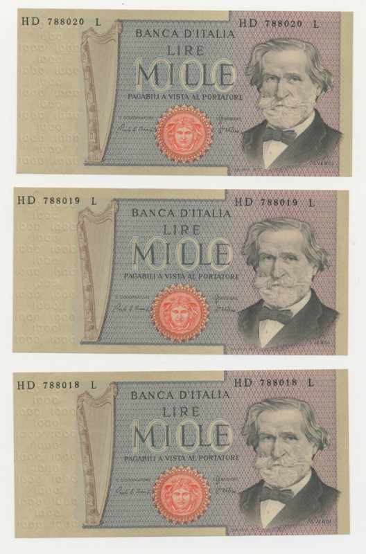 Lotto n.3 banconote 1000 Lire "Verdi" consecutive
FDS
Spedizione in tutto il M...