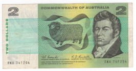 Australia - Commonwealth dell'Australia (dal 1910) 2 dollari tipo "Macarthur" - emissione del 1966 - N°serie FKX 741204 - P# 38
BB
Spedizione in tut...