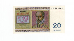 Belgio - Leopoldo III (1934-1951) 20 Franchi 03.04.1956 - Serie S12 n°869365 - Pick#132
FDS
Spedizione in tutto il Mondo / Worldwide shipping