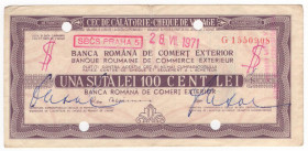 Cecoslovacchia - biglietto rumeno da 100 lei annullato e contromarcato dalla Banca della Cecoslovacchia, con data 28.VII.1971
FDS
Spedizione in tutt...
