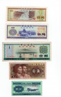 Lotto di 5 banconote - Cina - Repubblica Popolare Cinese (dal 1949) - 2 Fen 1953, 1 Jiao 1980, 1 Yuan 1979, 50 Fen 1979, 10 Fen 1979
mediamente mBB
...
