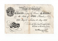 Inghilterra - Banca d'Inghilterra - 5 Pounds 12.05.1936 - Serie A322 n°45119
mBB
Spedizione solo in Italia / Shipping only in Italy