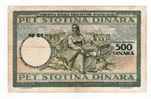 Jugoslavia - Pietro II (1934-1945), 500 dinara, emissione del 06-09-1935, n° di serie: J 0205 533, P# 32, SPL
BB
Spedizione solo in Italia / Shippin...