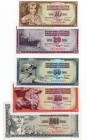 Lotto 5 banconote - Jugoslavia - Repubblica Federale Socialista (1963-1992) 1000 Dinara 1981, 100 Dinara 1986, 50 Dinara 1978, 20 Dinara 1978, 10 Dina...