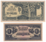 Malesia - Governo Giapponese, "Banana Money", lotto composto da 2 banconote da 1 e 10 dollari, 1942-1945, P# M5 e P# M7, FDS
FDS
Spedizione solo in ...