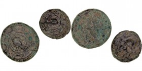 MONEDAS ANTIGUAS
MACEDONIA
Lote de 2 monedas. AE-16 y AE-12. A/Casco. R/Escudo macedonio. GC.-. MBC-. Pátina verde