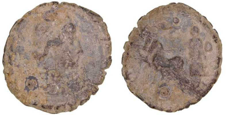 REPÚBLICA ROMANA
PB-21. Imitación en plomo de un denario consular de la familia...