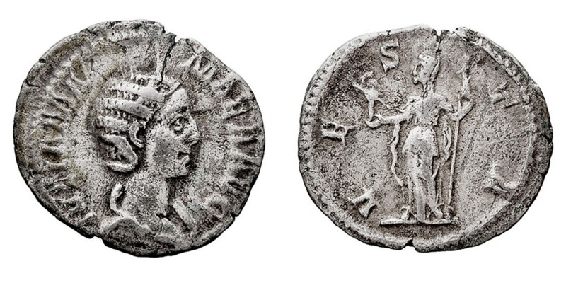 IMPERIO ROMANO
JULIA MAMEA, MADRE DE A. SEVERO
Denario. AR. A/Busto diademado ...