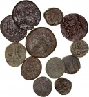 MONEDAS ÁRABES
ACUÑACIONES EN COBRE
Lote de 12 monedas. AE. Felús. Examinar. Interesante. MBC- a BC-