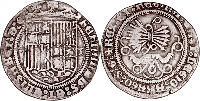 MONARQUÍA ESPAÑOLA
REYES CATÓLICOS
Real. AR. Toledo. s/f. 3,23 g. CAL.411. MBC...