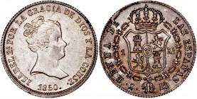 MONARQUÍA ESPAÑOLA
ISABEL II
Real. AR. Sevilla RD. 1850. Busto de González de Sepúlveda. 1,25 g. CAL.431. Ligera rebaba de acuñación en rev. Pleno b...