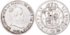 MONARQUÍA ESPAÑOLA
ISABEL II
Real. AR. Sevilla RD. 1851. 1,27 g. CAL.432. EBC-