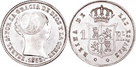 MONARQUÍA ESPAÑOLA
ISABEL II
Real. AR. Sevilla. 1852. 1,31 g. CAL.434. Pleno brillo, bella pieza. Muy escasa así. SC