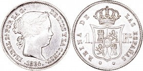 MONARQUÍA ESPAÑOLA
ISABEL II
Real. AR. Sevilla. 1864. 1,31 g. CAL.444. Muy escasa así. EBC+