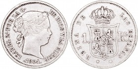 MONARQUÍA ESPAÑOLA
ISABEL II
Real. AR. Sevilla. 1864. 1,32 g. CAL.444. MBC