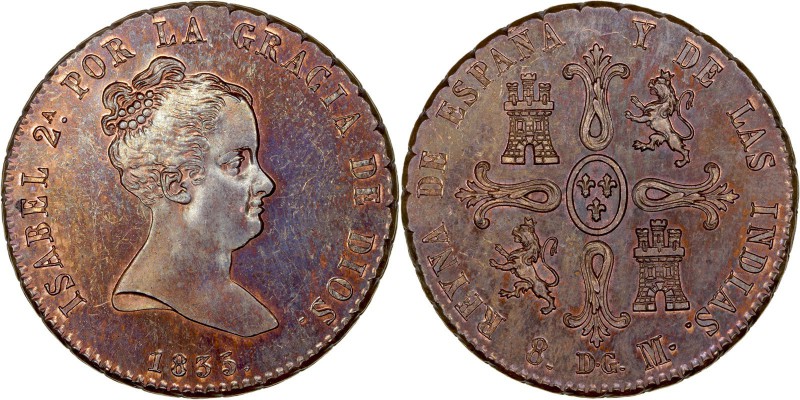MONARQUÍA ESPAÑOLA
ISABEL II
8 Maravedís. AE. Madrid DG. 1835. Departamento de...