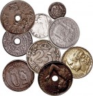 LA PESETA
LOTES DE CONJUNTO
Lote 9 monedas. AR/AE. 25 Céntimos 1925, 1927, 1934 y 1938, 50 Céntimos 1869 y 1937, Peseta 1904 y 1937, Medalla Luer 18...