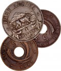 MONEDAS EXTRANJERAS
ÁFRICA DEL ESTE
JORGE VI
Lote de 3 monedas. AE. 5 Cents 1942 y 1943, Shilling 1948. MBC a MBC-