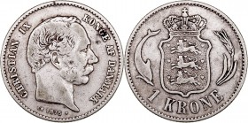 MONEDAS EXTRANJERAS
DINAMARCA
CHRISTIAN IX
Krone. AR. 1875. 7,37 g. KM.797,1. BC+