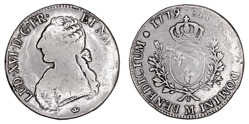 MONEDAS EXTRANJERAS
FRANCIA
LUIS XVI
Ecu. AR. Toulouse. 1779 M. 28,79 g. GADO...