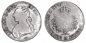MONEDAS EXTRANJERAS
FRANCIA
LUIS XVI
Ecu. AR. Toulouse. 1779 M. 28,79 g. GADOURY 356. Vano de cuño, si no MBC-