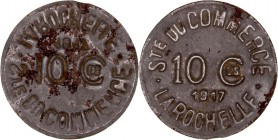 MONEDAS EXTRANJERAS
FRANCIA
10 Cents. 1917. Ste. Du Commerce, La Rochelle. MBC