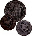MONEDAS EXTRANJERAS
GIBRALTAR
Lote de 3 monedas. AE. Quarto 1810 (2) y 2 Quartos 1810. BC+ a BC-