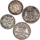 MONEDAS EXTRANJERAS
GRAN BRETAÑA
JORGE VI
Lote de 4 monedas. AR. 3 Pence 1940 y 1941, 6 Pence 1944 (2). MBC+ a BC+