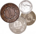 MONEDAS EXTRANJERAS
HONDURAS BRITÁNICA
Lote de 4 monedas. AR/AE. Cent 1947, 5 Cents 1949, 10 Cents 1936 y 25 Cents 1952. MBC a BC+