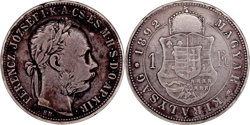 MONEDAS EXTRANJERAS
HUNGRIA
FRANCISCO JOSÉ I
Forint. AR. 1892 KB. KM.476. MBC...
