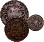 MONEDAS EXTRANJERAS
INDIA BRITÁNICA
Lote de 3 monedas. AE. East India Company. 1/12 Anna 1835, 1/4 Anna 1835 y 1/2 Anna 1835. MBC+ a MBC-