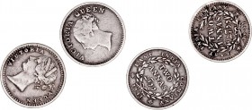 MONEDAS EXTRANJERAS
INDIA BRITÁNICA
VICTORIA
Lote de 2 monedas. AR. 2 Anna 1841 (2). MBC-