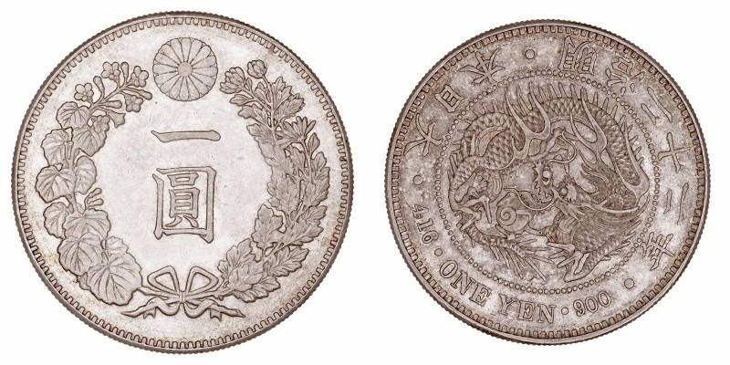 MONEDAS EXTRANJERAS
JAPÓN
Yen. AR. Año 22 (1889). 26,98 g. Y.A25,3. Suave y bo...