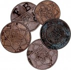 MONEDAS EXTRANJERAS
MARRUECOS
Lote de 5 monedas. AE. 5 Mazunas 1330, 10 Mazunas 1321, 1330 (2) y 1340. Uno con resello. BC+ a BC-
