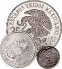 MONEDAS EXTRANJERAS
MÉJICO
Lote de 3 monedas. AR. 25 Centavos 1880, 25 Pesos 1968 y 1/20 Onza 1992. EBC+ a MBC-