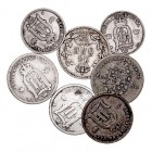 MONEDAS EXTRANJERAS
SUECIA
Lote de 7 monedas. AR. 25 Ore 1855, 1893 y 1899 (2); 10 Ore 1898 y 1902; 1/16 Riksdaler 1848. MBC a BC