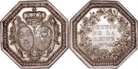 MEDALLAS
FRANCIA
Jetón. AE. María Antonieta 1774. Reacuñación en cobre plateado realizado en época de Napoleón III. 12,38 g. Feuardent 13507. Ley. C...