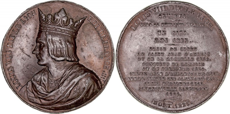 MEDALLAS
FRANCIA
AE-52. Serie Reyes de Francia Luis VIII. Grabador Caqué, 1837...