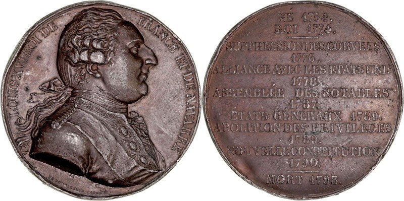 MEDALLAS
FRANCIA
AE-50. Serie Reyes de Francia Luis XVI. Grabador Caqué. Siglo...