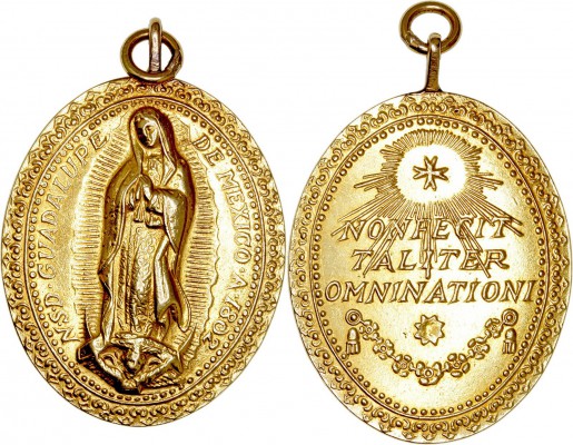 MEDALLAS
RELIGIOSAS
AV-40. N.S.D. Guadalupe de México 1802. 29,75 g. Con anill...