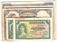 BILLETES
GUERRA CIVIL-ZONA REPUBLICANA, BANCO DE ESPAÑA
Lote de 26 billetes. 5 Pesetas 1935 (10), 25 Pesetas 1928 (13), 50 Pesetas 1928 y 1931, 100 ...