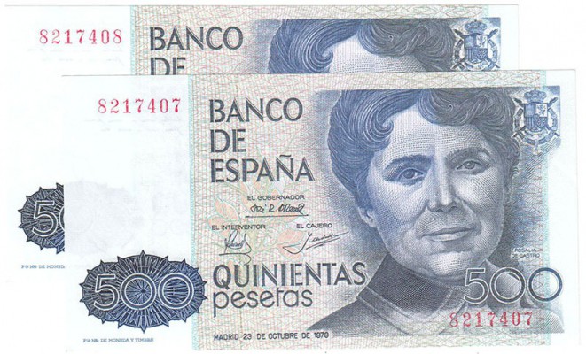 BILLETES
JUAN CARLOS I, BANCO DE ESPAÑA
500 Pesetas. 23 octubre 1979. Sin seri...