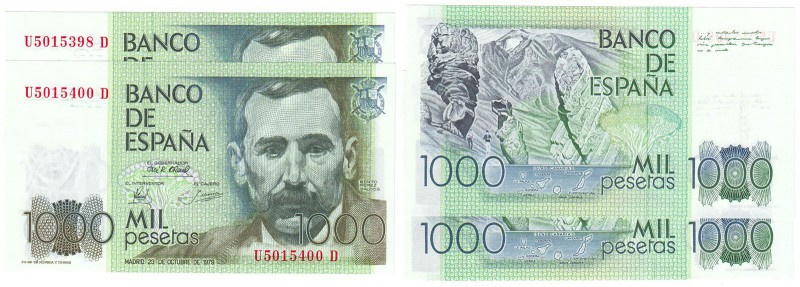 BILLETES
JUAN CARLOS I, BANCO DE ESPAÑA
1000 Pesetas. 23 octubre 1979. Serie U...