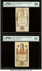 Austria Privileged Austrian National Bank 1 Gulden 1848; 1858 Pick A81; A84 Two examples PMG Very Fine 20; Choice Fine 15. A paper pull is noted on Pi...