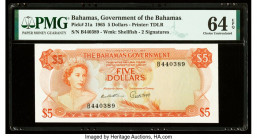 Bahamas Bahamas Government 5 Dollars 1965 Pick 21a PMG Choice Uncirculated 64 EPQ. 

HID09801242017

© 2020 Heritage Auctions | All Rights Reserved