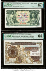 Czechoslovakia Czechoslovak National Bank 100 Korun 1931 Pick 23s Specimen PMG Superb Gem Unc 67 EPQ; Serbia National Bank 1000 Dinara on 500 Dinara 1...